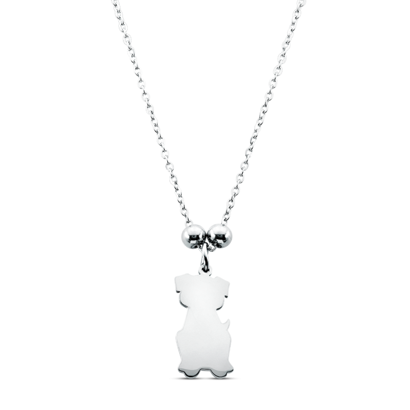 Gepersonaliseerde gedenkketting voor hond - hondvormige hanger met gegraveerde naam