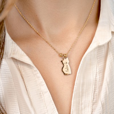 Gepersonaliseerde gedenkketting voor kat -...