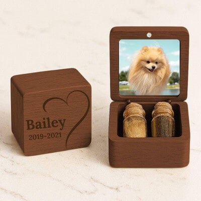 Personalised Wooden Dog Memorial Keepsake Box...
