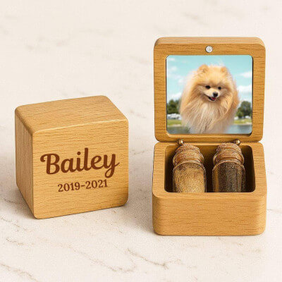 Personalised Wooden Dog Memorial Keepsake Box...