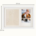 Paw Print Clay & Photo Frame Kit – Wooden Dog Memorial Picture Frame for Indoor Display
