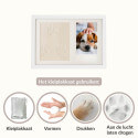 Paw Print Clay & Photo Frame Kit – Wooden Dog Memorial Picture Frame for Indoor Display