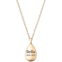 Personalised Dog Memorial Teardrop Urn Necklace – Engraved Pet Ashes Keepsake with Name & Dates
