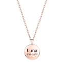 Personalised Dog Memorial Round Urn Necklace – Engraved Pet Ashes Keepsake with Name & Dates