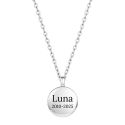 Personalised Dog Memorial Round Urn Necklace – Engraved Pet Ashes Keepsake with Name & Dates