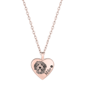 Personalised Dog Memorial Heart Urn Necklace – Engraved Pet Picture-to-drawing Ashes Keepsake with Name