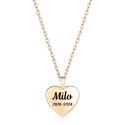 Personalised Dog Memorial Heart Urn Necklace – Engraved Pet Ashes Keepsake with Name & Dates