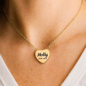 Personalised Dog Memorial Heart Urn Necklace with Slide-Through Chain – Engraved Pet Ashes Keepsake with Name & Dates