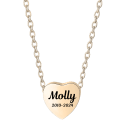 Personalised Dog Memorial Heart Urn Necklace with Slide-Through Chain – Engraved Pet Ashes Keepsake with Name & Dates