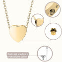 Gepersonaliseerde hartvormige honden urn ketting - as-hanger met schuifketting, gegraveerde naam en data