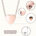 Gepersonaliseerde hartvormige honden urn ketting - as-hanger met schuifketting, gegraveerde naam en data