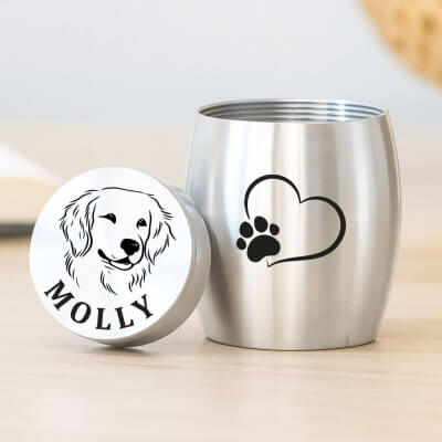 Gepersonaliseerde mini-urn voor honden - met...