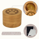 Personalised Wooden Dog Urn with Infinity Paw Heart – Engraved Pet Memorial Urn with Name & Dates