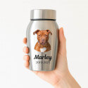 Personalised Dog Urn with Photo – Engraved Stainless Steel Memorial Urn with Name & Dates