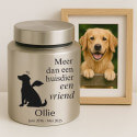 Personalised Dog Urn with Angel Pup Design – Engraved Stainless Steel Memorial Urn  with Name, Dates & Special Tribute