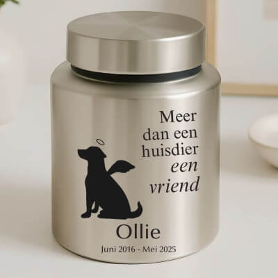 Personalised Dog Urn with Angel Pup Design –...