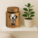 Personalised Dog Urn with Photo – Engraved Cylinder Stainless Steel Memorial Urn  with Name & Dates