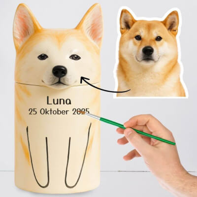 Personalised Handmade Ceramic Dog Urn by Breed...