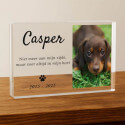 Personalised Dog Memorial Gift – Landscape Pet Memorial Acrylic Plaque with Photo, Name & Dates