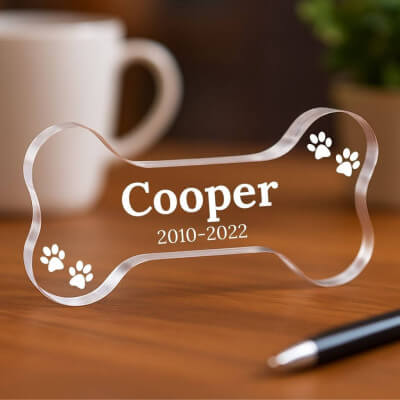 Personalised Dog Memorial Gift - Bone-Shaped...
