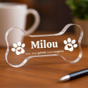 Personalised Dog Memorial Gift - Bone-Shaped Engraved Pet Memorial Acrylic Plaque with Name, Dates & Tribute