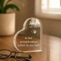 Personalised Dog Memorial Gift –  Heart-Shaped Pet Memorial Acrylic Plaque with Engraved Name, Dates & Tribute