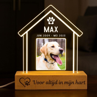 Personalised Dog Memorial Light with Photo –...