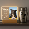 Personalised Dog Memorial Light with Photo – Rectangular Landscape LED Pet Tribute Lamp with Engraved Name & Dates on Acrylic Pl