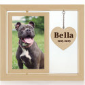 Personalised Wooden Dog Memorial Photo Frame – 360° Rotating Engraved Pet Tribute with Name & Dates