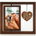 Wooden Dog Memorial Photo Frame – 360° Rotating Engraved Pet Tribute