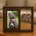 Wooden Dog Memorial Photo Frame – 360° Rotating Engraved Pet Tribute