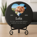 Personalised Round Slate Dog Memorial Plaque – Pet Memorial Gift with Photo, Engraved Name, Dates & Tribute