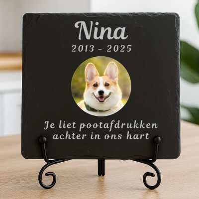 Personalised Square Slate Dog Memorial Plaque –...