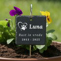 Personalised Square Dog Grave Marker with Metal Hook Stake – Slate Pet Memorial Garden Plaque with Name, Dates & Tribute