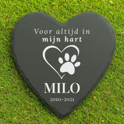 Personalised Heart Dog Grave Marker – Slate Pet...