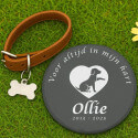 Personalised Round Dog Grave Marker – Slate Pet Memorial Garden Plaque with Name, Dates & Tribute