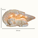 Angel Dog Memorial Stone with Solar LED Light – Weatherproof Resin Grave Marker for Dogs, Thoughtful Garden Tribute & Memorial G