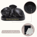 Black Sleeping Angel Dog Memorial Urn – Outdoor Resin Grave Marker & Pet Ashes Holder for Garden Display
