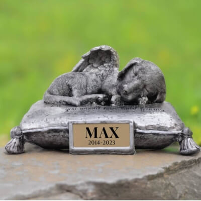 Sleeping Angel Dog Memorial Urn with Name &...